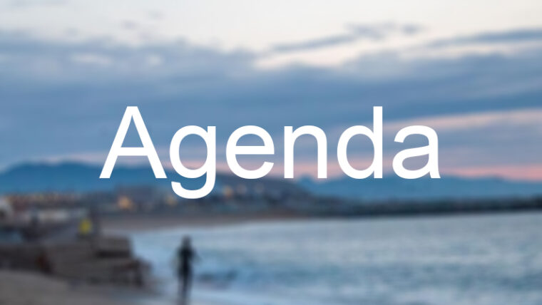 Imatge de la portada de l'agenda de Sant Martí, amb el mar de fons