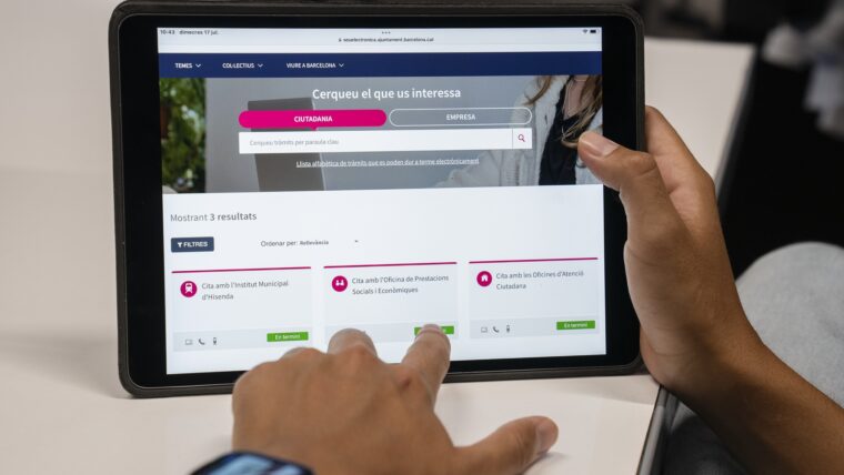 Pantalla en què es mostra el web de la seu electrònica de l'Ajuntament