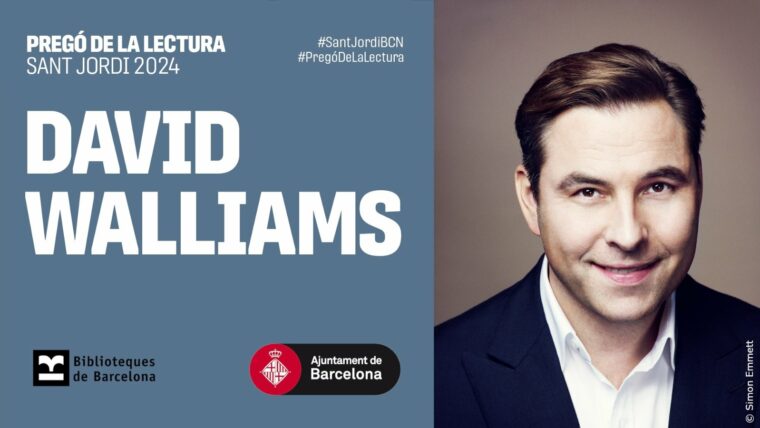 Visual Pregó de la Lectura de Sant Jordi 2024. Imatge de David Walliams, pregoner d'enguany