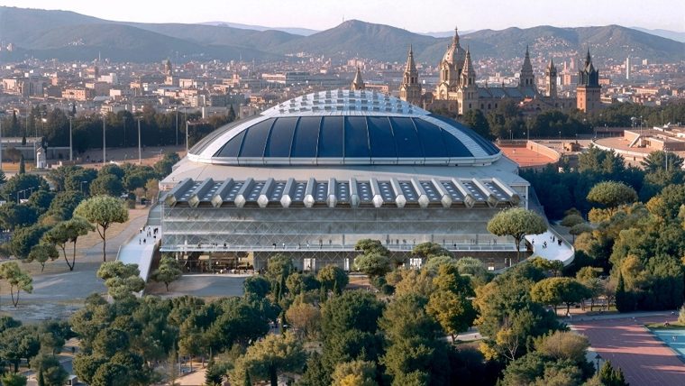 Imatge virtual del futur Sant Jordi Club - visió aèria frontal